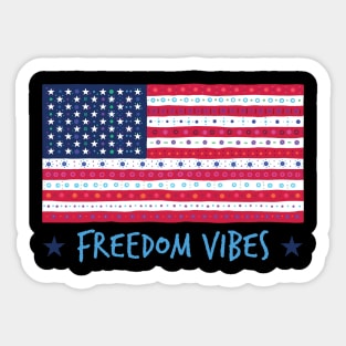 American Flag "Freedom Vibes" Sticker